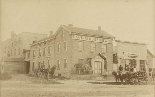 Exterior view of Fauerbach's Brewery at 651-53 Williamson Street.