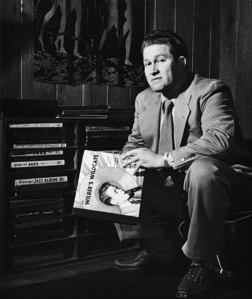 Wisconsin writer August Derleth and his jazz collection.