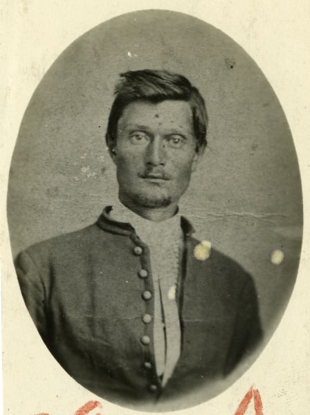 Oval quarter-length portrait of Miles Trowbridge in military uniform.