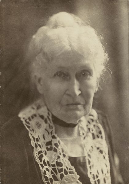 Head and shoulders portrait of Margaret Cooper, who was one of the first children born in Racine.