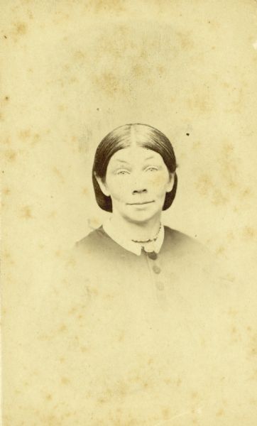 Head and shoulders portrait of Harriet Houghton Bennett, mother of H.H. Bennett.