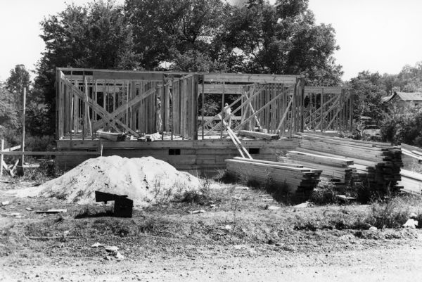 View of Daisy and L.C. Bates's house under construction.
