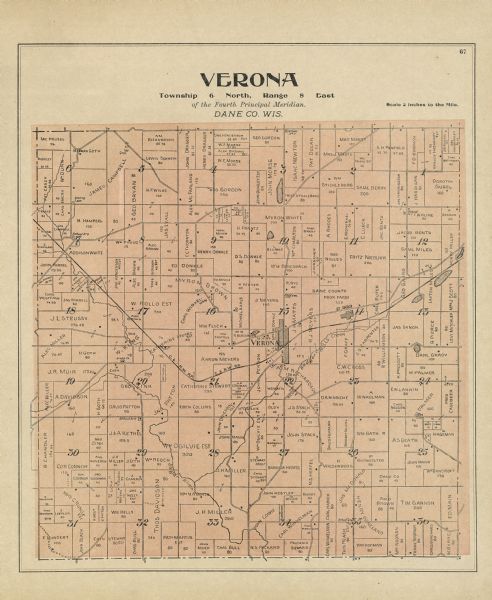 A map of the township of Verona.