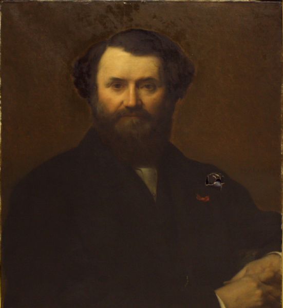 An oil painting of Cyrus McCormick.