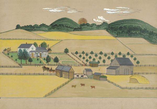 Farm painting of the Pierson Young residence.