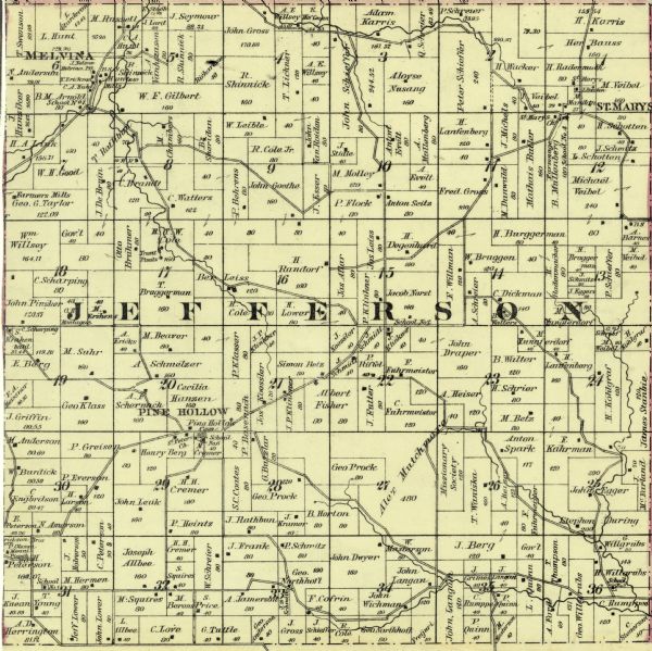 Map of Jefferson in Monroe County.