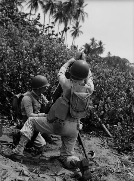 Two soldiers set off mortar rounds in Panama.