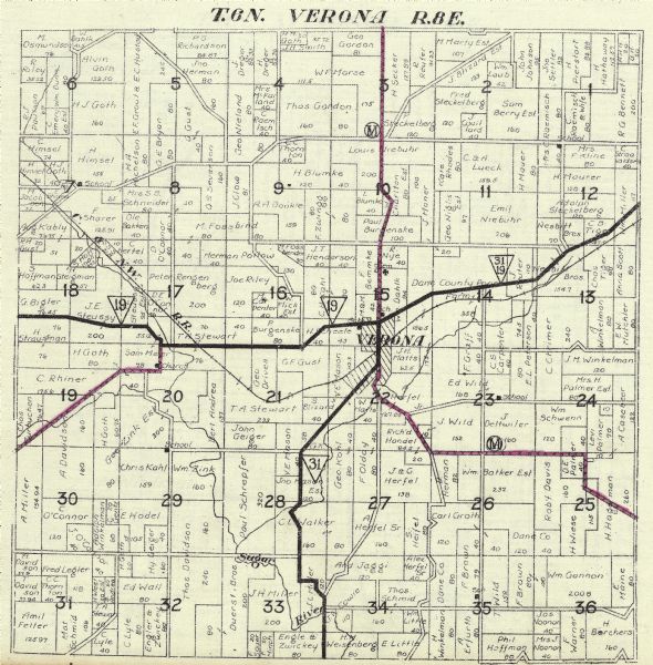 Map of Verona, Wisconsin.