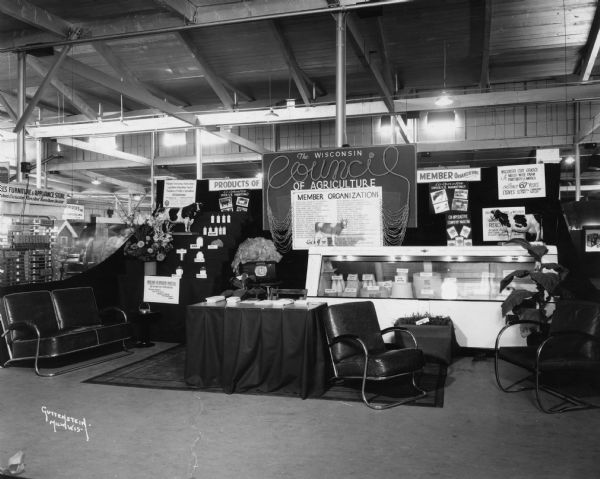 The Wisconsin Council of Agriculture exhibit at the 1938 Wisconsin State Fair.
