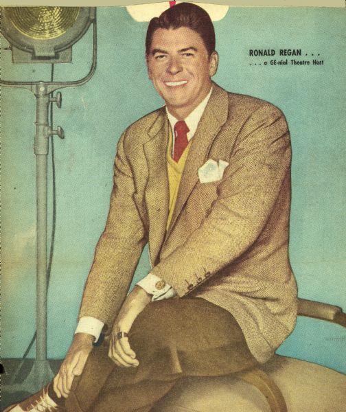 Magazine clipping featuring Ronald Reagan as the host of G.E. True Theatre.