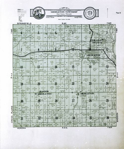 Plat Map of Middleton Photograph Wisconsin Historical Society