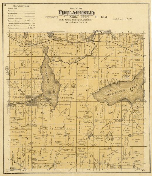 Plat map of Delafield. Page 18.