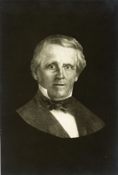 Photograph of a painted quarter-length portrait of Michael Dousman.