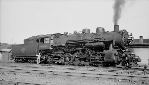 Locomotive engine #8240 of the Chicago, Milwaukee, St. Paul and Pacific Railroad Company.