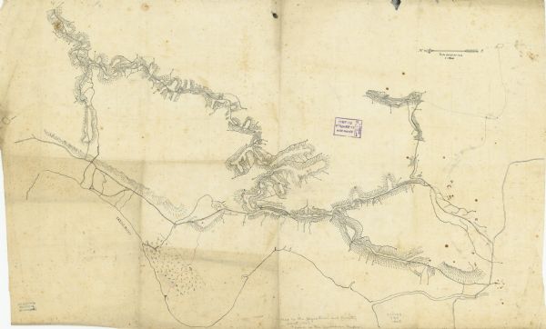A hand-drawn map of the Yazoo River and vicinity.