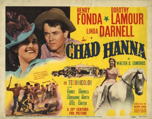 Lobby card advertising the 20th Century-fox film "Chad Hanna."