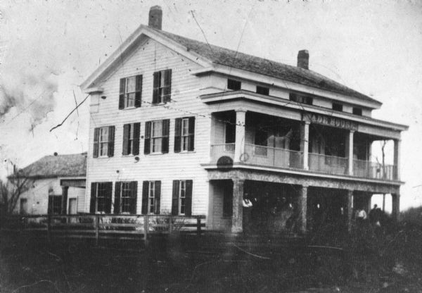 The oldest known image of the Wade House (taken from Ambrotype) with the Sheboygan/Fond du Lac Plank Road in the foreground.

