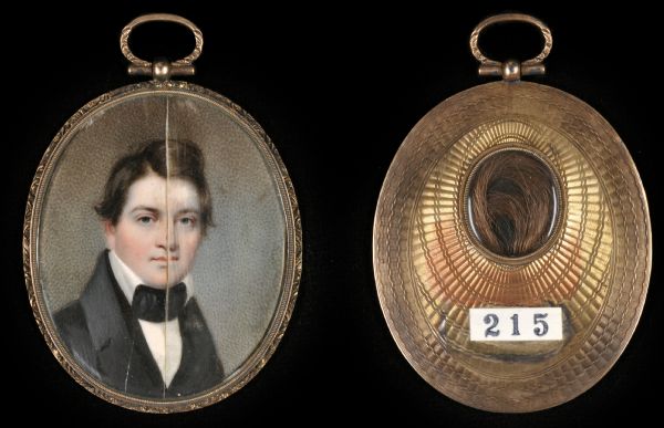 Front and back views of a miniature portrait of Henry Gratiot (1789-1836), a prominent figure in southwestern Wisconsin during the lead mining era. Gratiot settled near Shullsburg in 1826 with his brother. Together they developed a large mining and smelting business. Named agent to the Ho-Chunk at the tribe's request, Gratiot was an important peace negotiator before and after the Black Hawk War. The town and village of Gratiot (locally pronounced Grat-Chet), and the defunct settlement of Gratiot's were named in his honor. 


