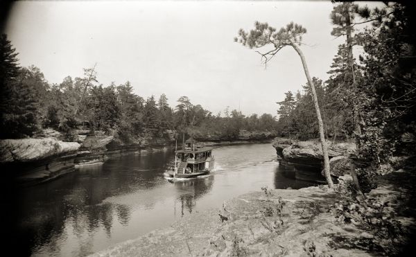View from Sexton's Landing of the steamboat the "Dell Queen."