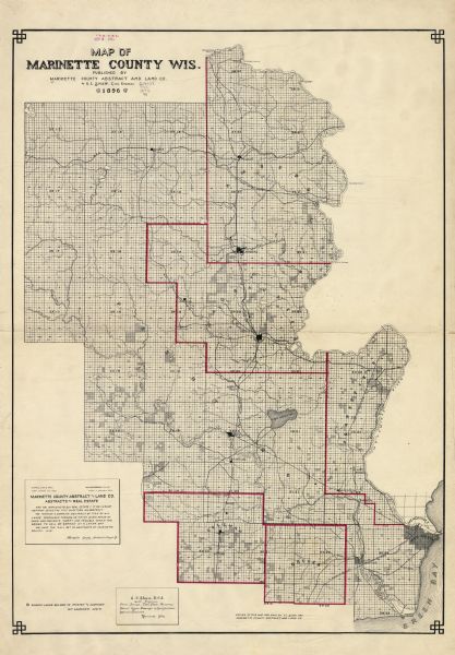 Marinette County Map Map Or Atlas Wisconsin Historical Society