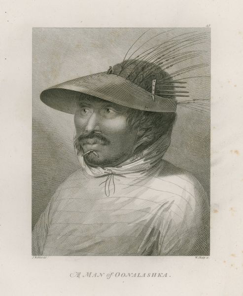 Plate 48. Portrait from Cook's Third Expedition, 1776-1779, while in Alaska.