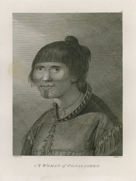 Plate 49. Portrait from Cook's Third Expedition, 1776-1779, while in Alaska.