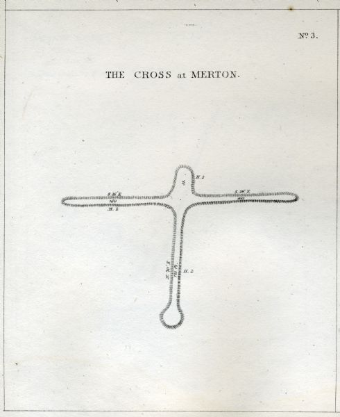 Diagram of an effigy mound in the shape of a cross.