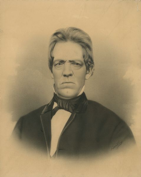 Quarter-length portrait of Reverend Cutting Marsh. Crayon portrait.
