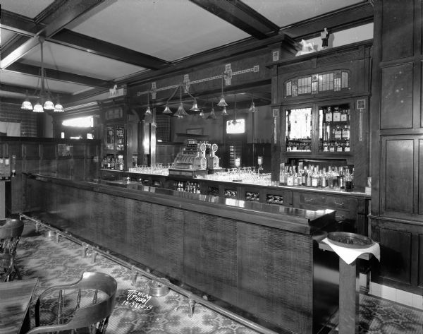 Interior of Cardinal Hotel Bar, 416-418 E. Wilson Street.