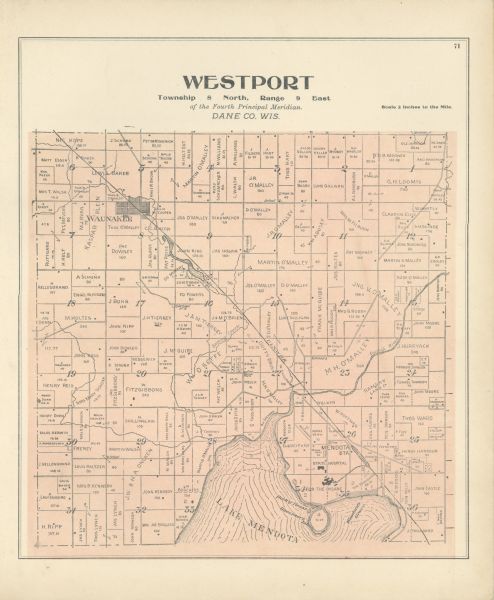 A plat map of the township of Westport.