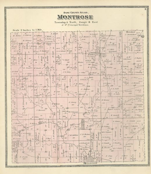 A map of the township of Montrose from the "Atlas of Dane County."