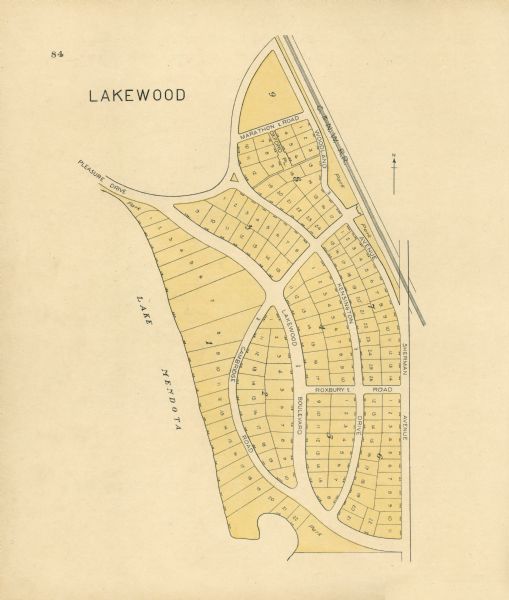 A plat map of the Lakewood neighborhood.