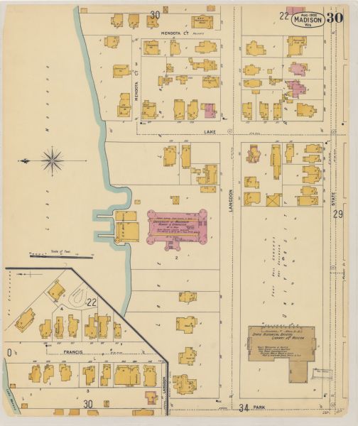 Madison Sanborn map, including Langdon and State Streets.