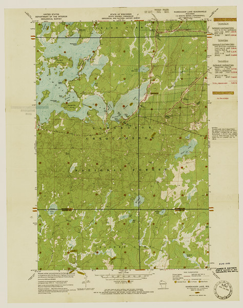 A topographical map of Namekagon Lake and the surrounding area.
