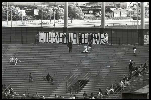 Goodbye Milwaukee Braves Banner | Photograph | Wisconsin Historical Society