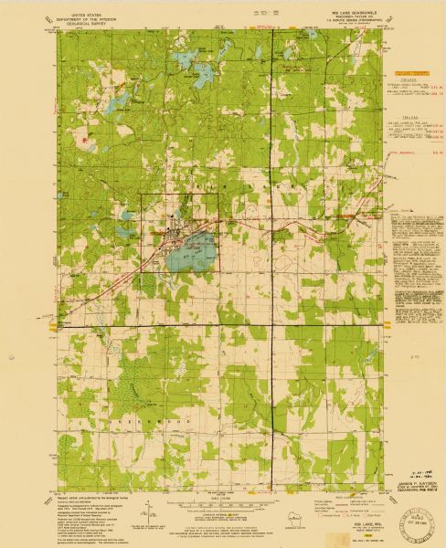A color map of Rib Lake, Wisconsin.