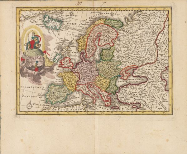 From Weigel's Atlas portatilis, oder, Compendieuse Vorstellung der gantzen Welt. Map of Europe.