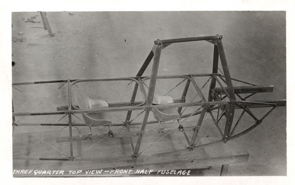 Photographic postcard showing the front half of fuselage for the Lawson Military Tractor 2 (M.T.2).
