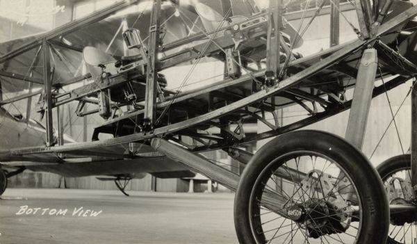 Photographic postcard showing the underside of the Lawson Military Tractor 2 (M.T.2).
