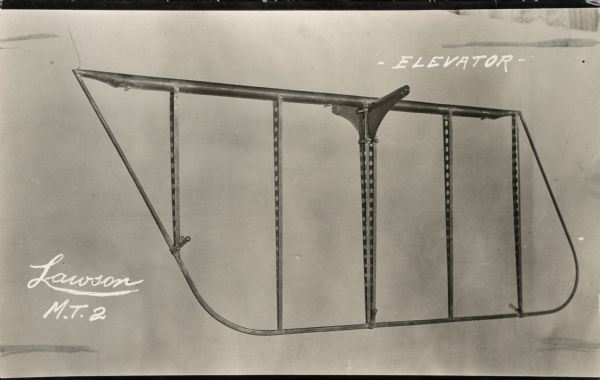 Photographic postcard showing the elevator for the Lawson Military Tractor 2 (M.T.2).