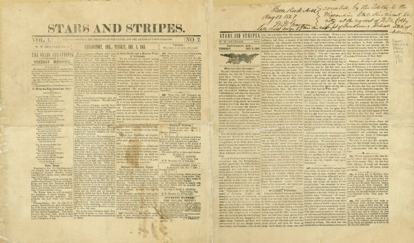 The Tuesday, Dec. 8, 1863 issue of "Stars and Stripes" newspaper.