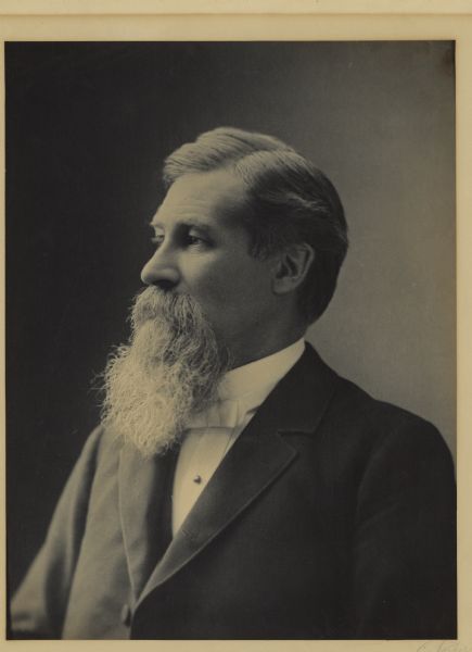 Head and shoulders portrait of Thomas Chrowder Chamberlin, the President of UW Madison 1887-1892.