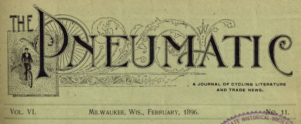 Masthead of the bicycling journal <i>Pneumatic</i>.