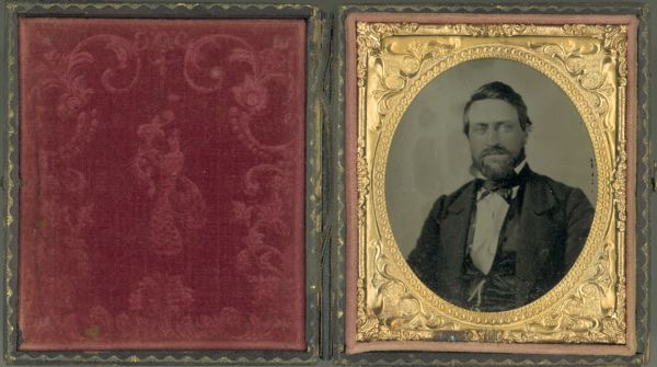 Sixth plate ambrotype of John K. Williams. Quarter-length portrait, facing front. 