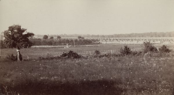 View of the field where Pickett's charge took place during the Battle of Gettysburg.