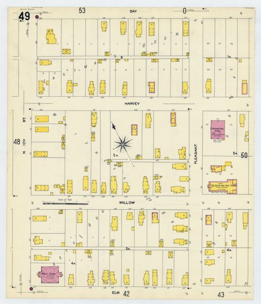 Sanborn map of Green Bay, including Harvey, Willow and Plesant Streets.