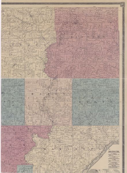 Portion of a map of Crawford County.
