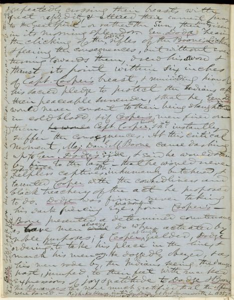 The notes of General Henry Dodge, as taken by Lyman Draper.  Page 99.