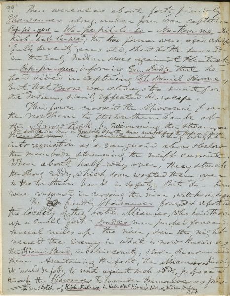 The second page of General Henry Dodge's notes, taken by Lyman Draper.