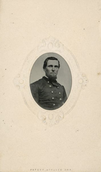 Quarter-length oval-framed portrait of Colonel Peter Ege.